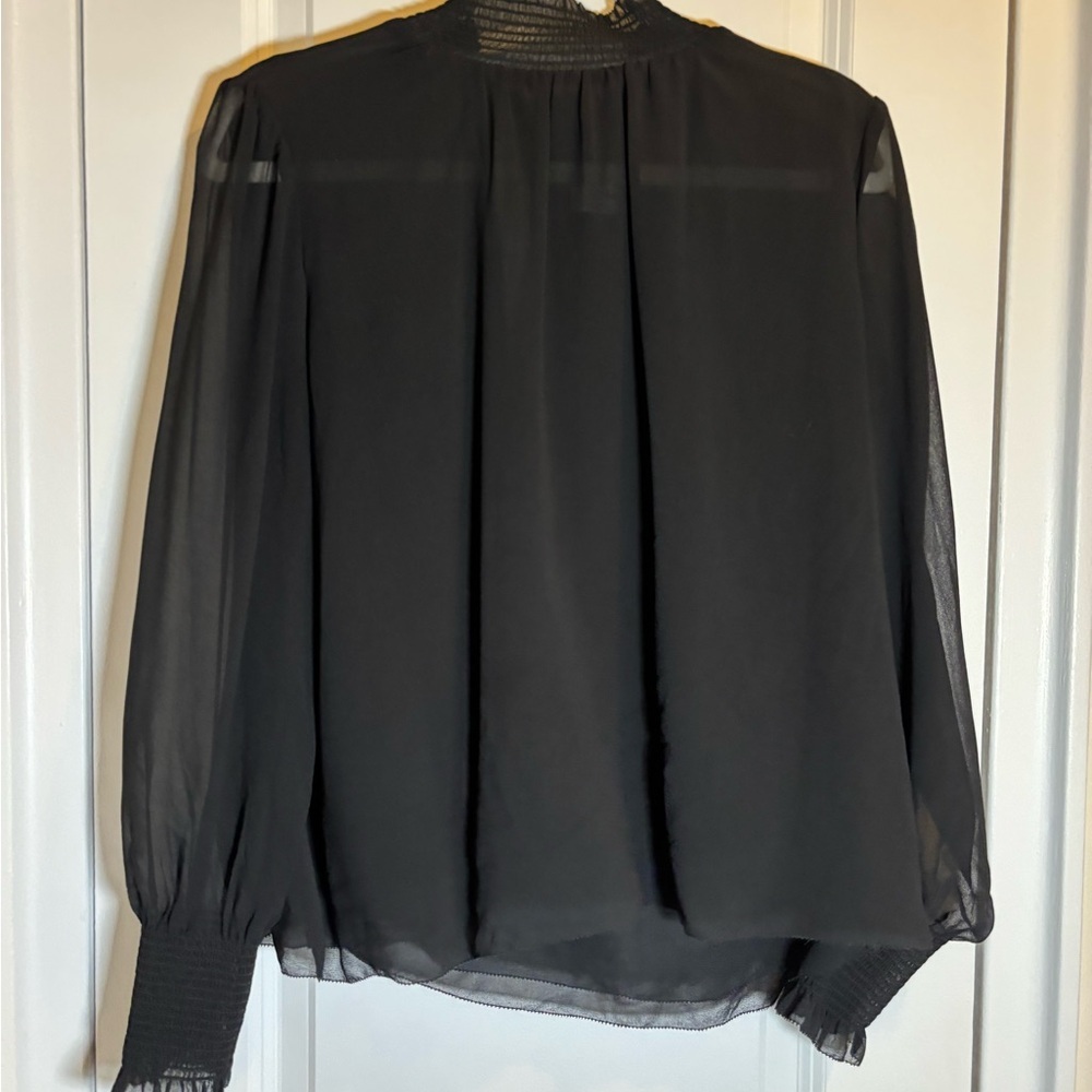 Wilfred Black Sheer Cuff Blouse Size M EUC - Picture 6 of 12